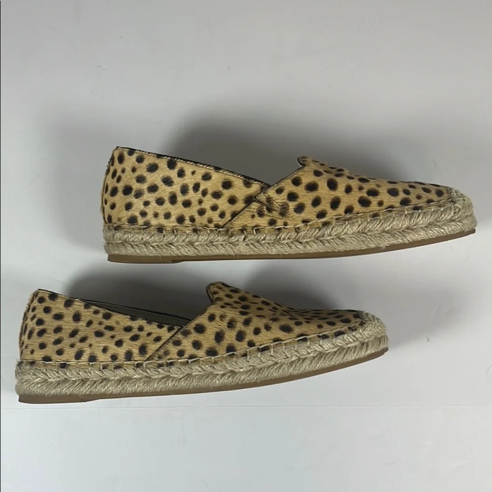 Sam Edelman Kesia Cheetah Print Calf Hair Espadrille Flats Women’s Size 8M